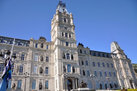 Quebec Parliament is a Second Empire architectural style building in Quebec City, Canadaの写真素材