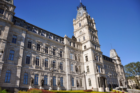 Quebec Parliament is a Second Empire architectural style building in Quebec City, Canadaの写真素材