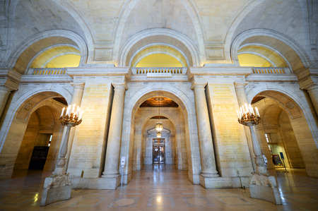 Astor Hall of New York Public Library, Manhattan, New York City, USAのeditorial素材