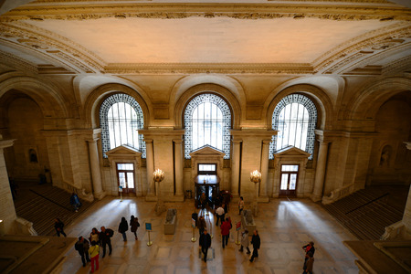 Astor Hall of New York Public Library, Manhattan, New York City, USAのeditorial素材