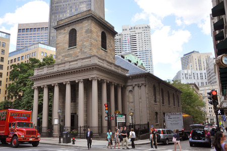 Kings Chapel in Boston on historic Freedom Trail, City of Boston, Massachusetts, USAのeditorial素材