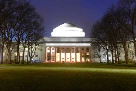 Great Dome of Massachussets Institute of Technology MIT at night, Cambridge, Massachusetts, USAのeditorial素材