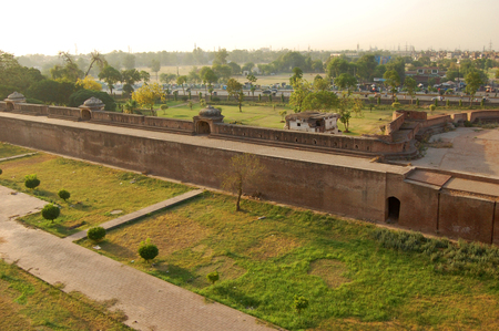 Aerial view of Lahore Fort and Old City Lahore, Pakistan.  のeditorial素材
