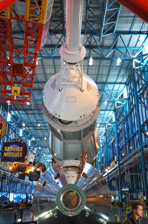 Saturn V Rocket displayed in Apollo/Saturn V Center, Kennedy Space Center Visitor Complex in Cape...