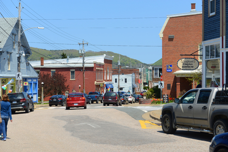 Historic town center in Annapolis Royal, Nova Scotia, Canada. The historic core of Annapolis Royal was designated a National Historic Site of Canada in 1994.のeditorial素材