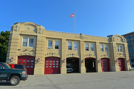 Portland Fire Department on 380 Congress St in Portland, Maine, USA.のeditorial素材