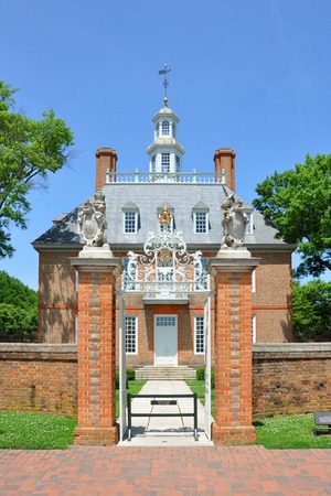 Governors Palace of British Colony in Williamsburg Historic District on May 7th, 2012 in Williamsburg, Virginia, USA.のeditorial素材