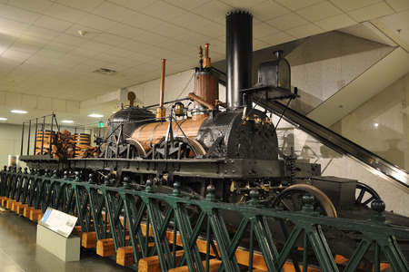 Steam Locomotive John Bull in the National Museum of American History, Washington DC, USA. This is...