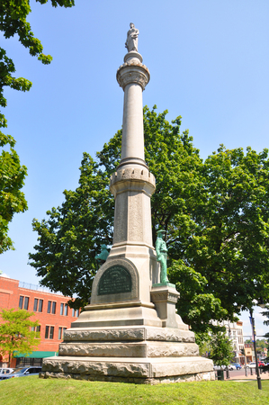 Soldiers' and Sailors' Monument in Public Square in downtown Watertown, Upstate New York, USA.のeditorial素材