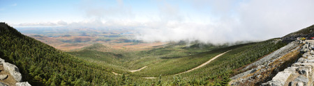 Whiteface Mountain Veterans Memorial Highway panorama from top of the Whiteface Mountain in the...