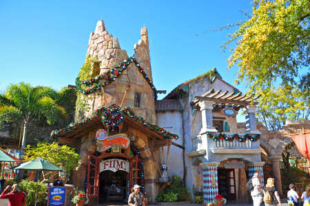 Ancient Building in Islands of Adventure in Universal Studios Florida, Orlando, Florida, USA.のeditorial素材