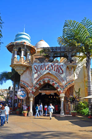 Ancient Building in Islands of Adventure in Universal Studios Florida, Orlando, Florida, USA.のeditorial素材