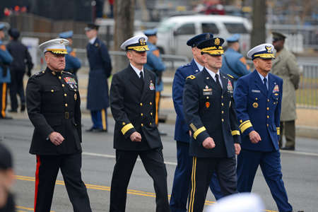 WASHINGTON, DC - JAN.20, 2017: Presidential Parade after the Inauguration of Donald Trump as the...