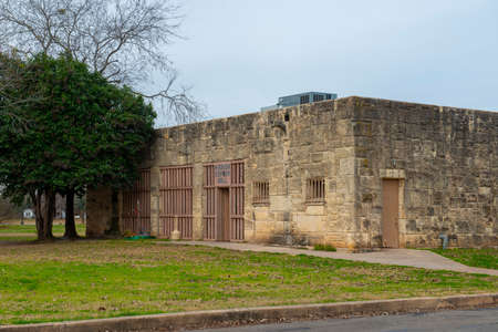 Mission San Francisco de la Espada in San Antonio, Texas, USA. The Mission is a part of the San Antonio Missions UNESCO World Heritage Site.のeditorial素材