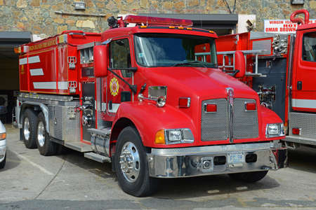 Fire Trucks in Charlotte Amalie, St. Thomas Island, US Virgin Islands, USA.