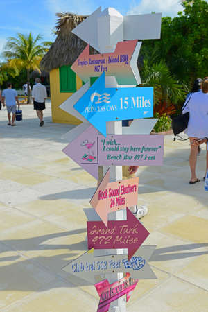 Pirates Cove at Half Moon Cay, Little San Salvador Island, the Bahamas. Half Moon Cay is a private...