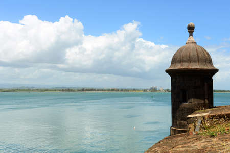 Castillo San Felipe del Morro El Morro Sentry Box, San Juan, Puerto Rico.の写真素材