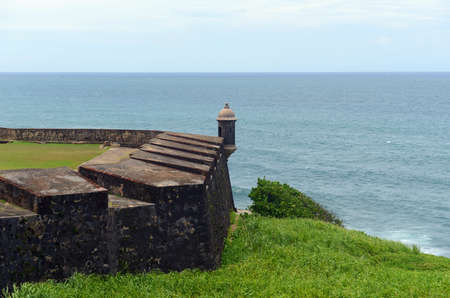 Castillo de San Cristobal Sentry Box, San Juan, Puerto Rico.の写真素材