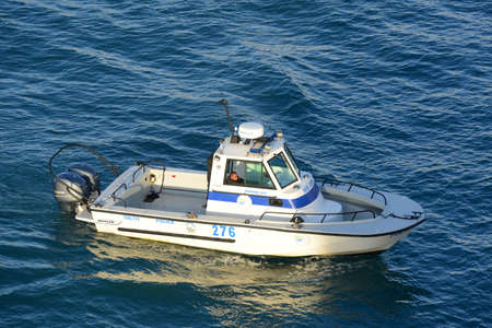 Jamaica Marine Division Police Boat in Falmouth, Jamaica.