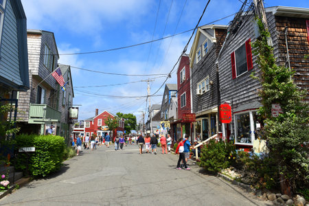 Historic Gallery on Bearskin Neck in downtown Rockport, Massachusetts, USA.のeditorial素材