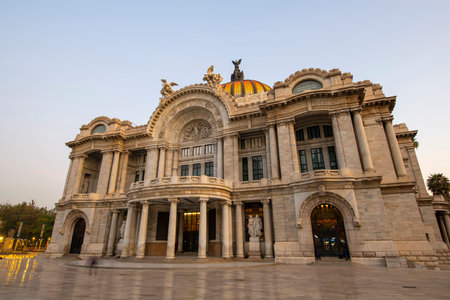 Palacio de Bellas Artes Palace of Fine Arts in historic center of Mexico City CDMX, Mexico. Historic center of Mexico City is a UNESCO World Heritage Site since 1987.のeditorial素材