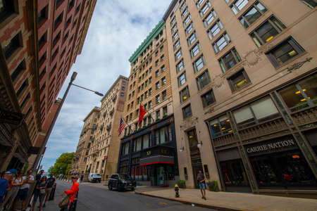 XV Beacon Hotel wide angle on 15 Beacon Street in downtown Boston, Massachusetts MA, USA.のeditorial素材