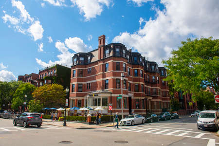 Historic Cafeteria on 279 Newbury Street at Gloucester Street in Back Bay, Boston, Massachusetts MA, USA.のeditorial素材