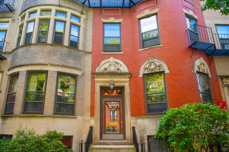 Historic townhouse style residence building at 192 Bay State Road near Boston University in Boston, Massachusetts MA, USA.の写真素材