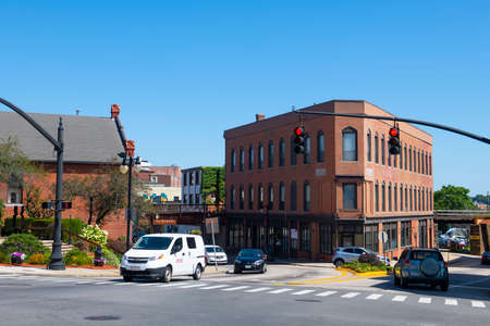Historic Hope Building in Main Street Historic District in downtown Woonsocket, Rhode Island RI,...