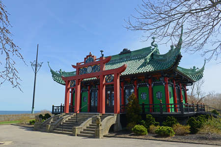 Rosecliff mansion is a Gilded Age mansion with Baroque Revival style in Bellevue Avenue Historic District in Newport , Rhode Island RI, USA.の写真素材