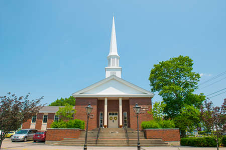 First Parish Universalist Church at Washington Street, Stoughton, Massachusetts MA, USA.