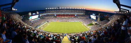 Gillette Stadium hosted Copa America Centenario Quarter finals between Argentina (blue and white) and Venezuela (red) in town of Foxborough, Greater Boston Area, Massachusetts, USA.のeditorial素材