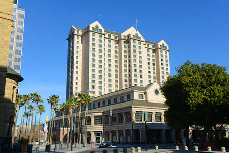 Fairmont Hotel San Jose at 170 S Market Street and Market Square in downtown San Jose, California CA, USA.のeditorial素材