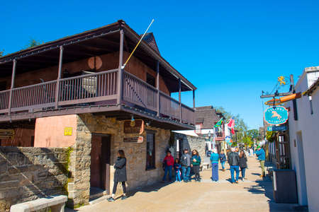 Whetstone Chocolates in a historic commercial building at 42 St. George Street in historic center of St. Augustine, Florida FL, USA.のeditorial素材