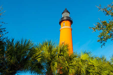 Ponce de Leon Inlet Lighthouse is a National Historic Landmark in town of Ponce Inlet in Central Florida FL, USA.の写真素材