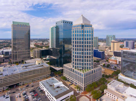 Tampa financial district modern skyline in downtown Tampa, Florida FL, USA.の写真素材