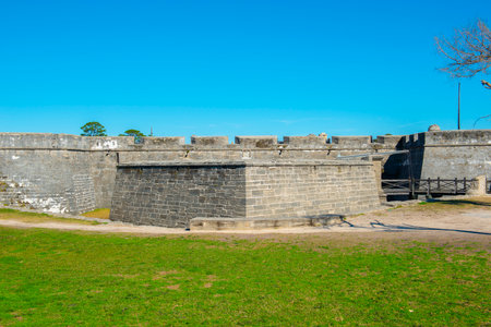 Castillo de San Marcos in St. Augustine, Florida FL, USA. This fort is the oldest and largest masonry fort in Continental United States and now is the US National Monument.のeditorial素材