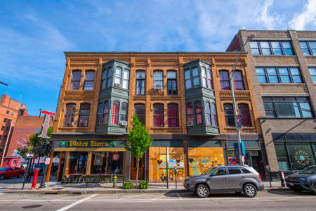 Blake's Tavern at 122 Washington Street at Mathewson Street in downtown Providence, Rhode Island RI, USA.のeditorial素材