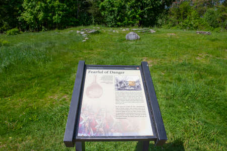Fearful of Danger of Battles of Lexington and Concord in Minute Man National Historical Park in Lexington, Massachusetts MA, USA.の写真素材