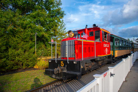 Whitcomb narrow gauge Diesel engine on Edaville Railroad in Edaville Family Theme Park, Carver,...