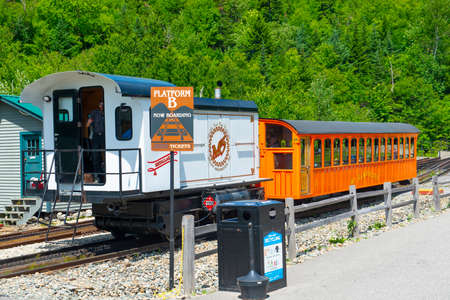 Mount Washington Cog Railroad at Marshfield Station in Bretton Woods, town of Carroll, New Hampshire...