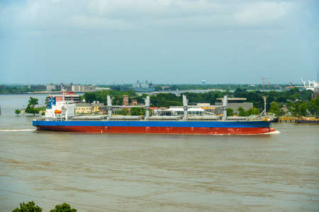 General Cargo Ship ECO WILDFIRE on Mississippi River in New Orleans, Louisiana LA, USA.のeditorial素材