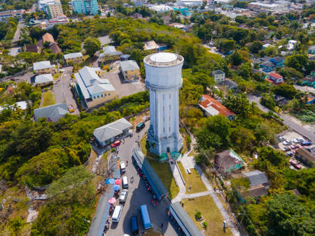 Fort Fincastle and Water Tower. Fort Fincastle was a historic fortification built in 1793 by British in downtown Nassau, New Providence Island, Bahamas.のeditorial素材
