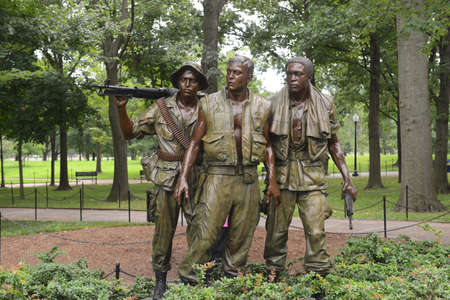 The Three Soldiers at Vietnam Veterans Memorial in Washington DC, USA.