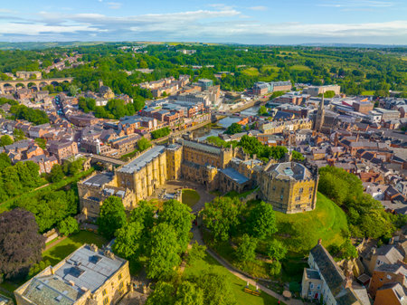 Durham Castle is a Norman style castle in the historic city center of Durham, England, UK.の写真素材