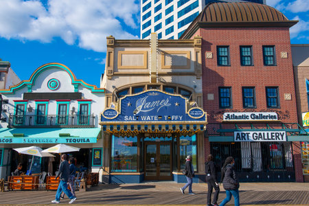 Historic store at 1517 Boardwalk in Atlantic City, New Jersey NJ, USA.のeditorial素材