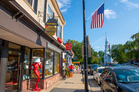 Concord Lamp and Shade at 21 Walden Street near Main Street in historic town center of Concord, Massachusetts MA, USA.のeditorial素材