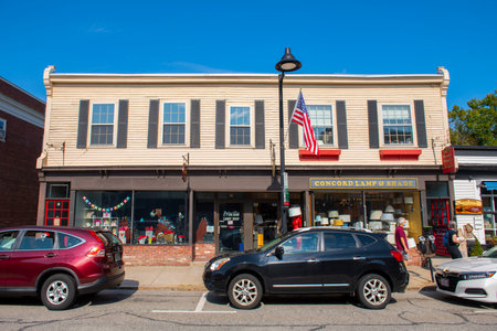 Concord Lamp and Shade at 21 Walden Street near Main Street in historic town center of Concord, Massachusetts MA, USA.のeditorial素材