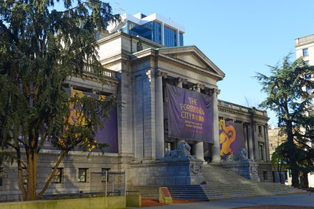 Vancouver Art Gallery at 750 Hornby Street in downtown Vancouver, British Columbia BC, Canada.のeditorial素材
