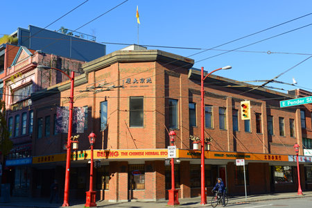 Beijing Building on 89 E Pender Street at Columbia Street in historic Chinatown in city of Vancouver, British Columbia BC, Canada.のeditorial素材
